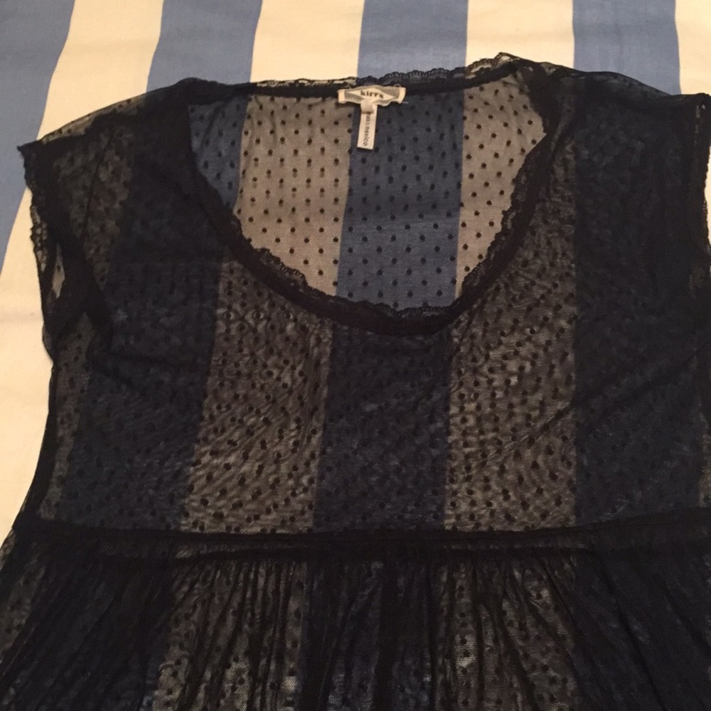 Black see through Baby Doll cut Top